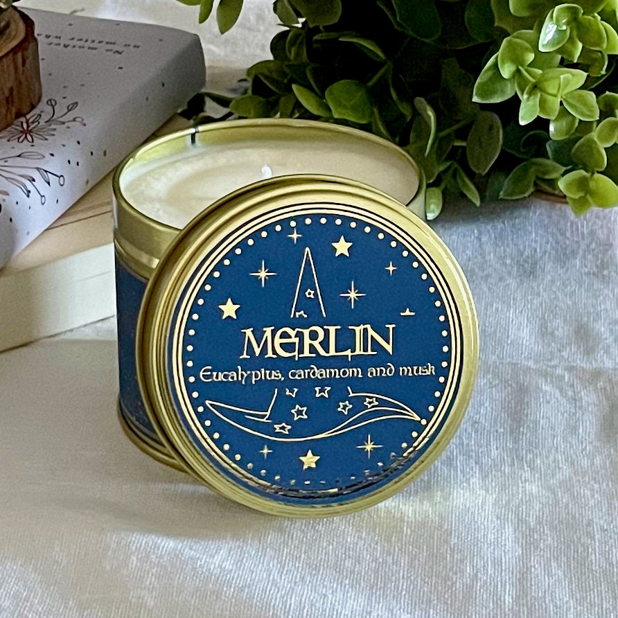 Merlin Candle - Eucalyptus, Cardamom & Musc Witch Wizard Vegan Soy Wax Scented Candle