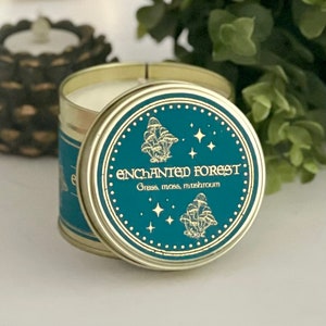 ENCHANTED FOREST Candle - Grass, moss, mushroom, witch, fairy cottagecore, fairycore aesthetic vegan soy wax scented candle