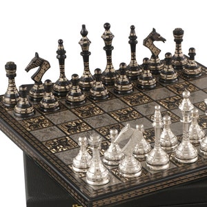 Customised Luxury Chess Set | Personalised Premium Brass Chess Set For Gift | Gift For Him | Anniversary Gift | Personalised Gift Chess Set