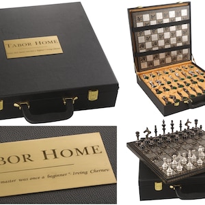Handmade Chess Board Set | Luxury Chess Board | Gift for him | Heavy Chess for Birthday/ Anniversary Gift with black leatherette box/Red Box image 5