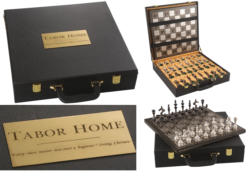 Handmade Chess Board Set | Luxury Chess Board | Gift for him | Heavy Chess for Birthday/ Anniversary Gift with black leatherette box/Red Box image 5
