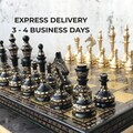 Handmade Chess Board Set | Luxury Chess Board | Gift for him | Heavy Chess for Birthday/ Anniversary Gift with black leatherette box/Red Box product logo