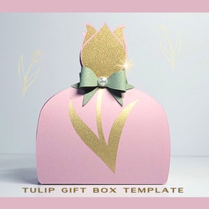 Modello per scatola regalo a forma di tulipano / Modello per scatola bomboniera / Sacchetto regalo / File Cricut