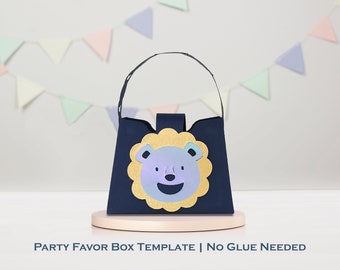 Lion Favor Bag Template | Kids Party Goodie Bag | Cricut SVG, PNG, PDF