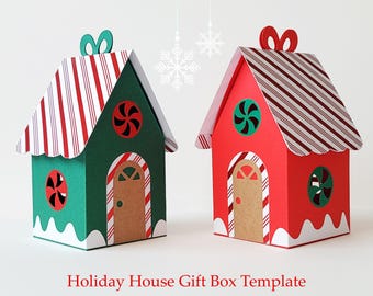 Holiday House Gift Box Template | Cricut SVG File