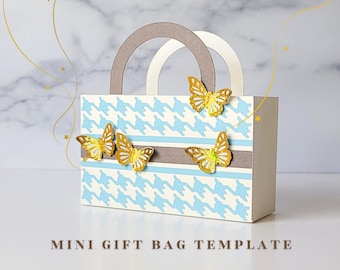 Butterfly Gift Bag Template | Mini Tote | Cricut SVG File (Digital Download)