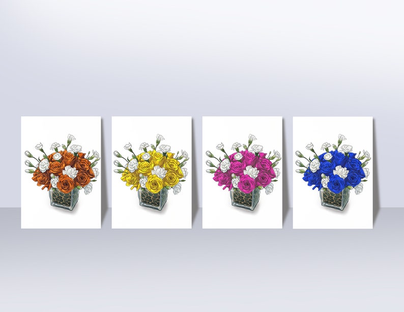 Rose Artwork Flower Art Printable Art Digital Download Etsy