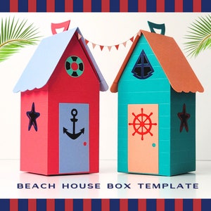 Strandhaus Geschenkbox Vorlage | SVG-Datei für Cricut | Handgemachte Haus Geschenkbox | Cookie-Box