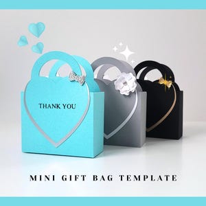 Party Geschenk Vorlage | Mini Geschenktüte Vorlage | Herz-Tasche | Cricut Dateien | SVG-Datei