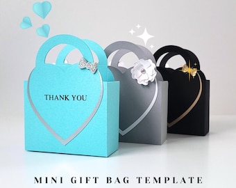 Heart Favor Bag Template | Mini Gift Bag | Cricut SVG File
