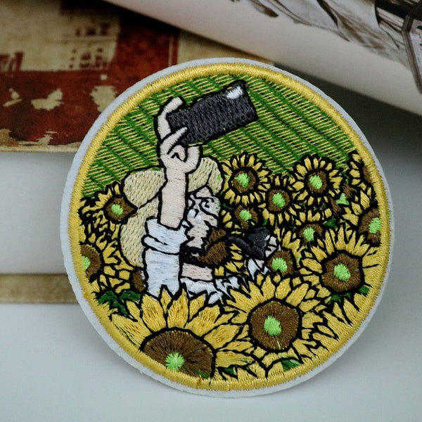 Van Gogh patch,sunflower patch,paintings,iron on patch ,embroidered patch,sew on patch,applique,