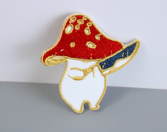 mushroom killer patch, knife patch, mushroom, iron on patch ,embroidered patch,sew on patch,applique,