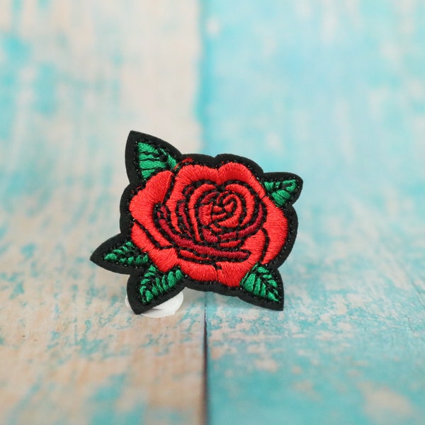 tiny rose flower patch,red flower,iron on patch ,embroidered patch,sew on patch,applique,