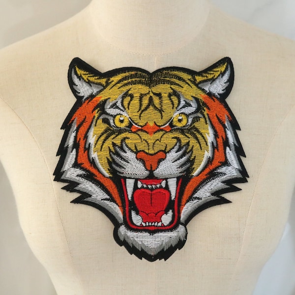 roar tiger patch,large,iron on patch ,embroidered patch,sew on patch,applique,