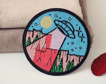 Patch OVNI, patch Alien, fer sur patch, patch brodé, coudre sur patch, applique,