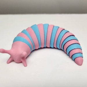 Customizable Zebra Slug, 4.5 inch 3D Printed Fidget Slug
