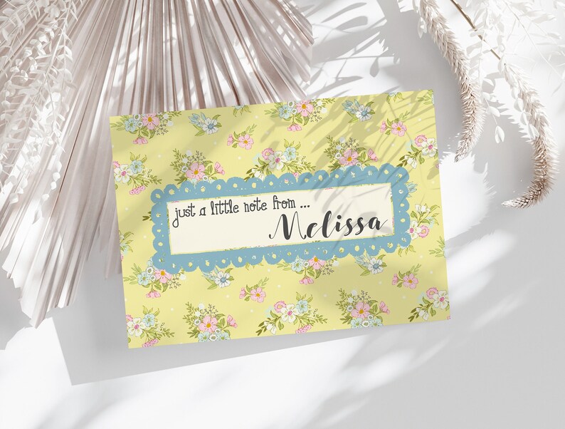 6 Editable Printable Notelet Cards Editable on Corjl Personalised ...