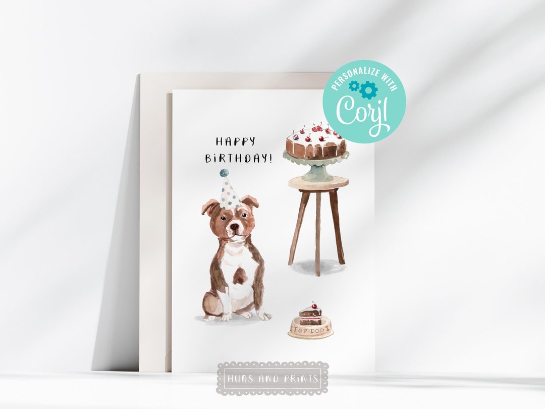 Funny Coffee Mugs Staffordshire Bull Terrier Birthday Card - Funny Staffy Greeting Card 145x145mm UK Made UK Made Greeting Cards