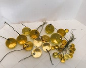 Vintage - 27 Lucite Acrylic Wired Spheres Balls Grapes Vintage - DIY clusters Yellow Amber