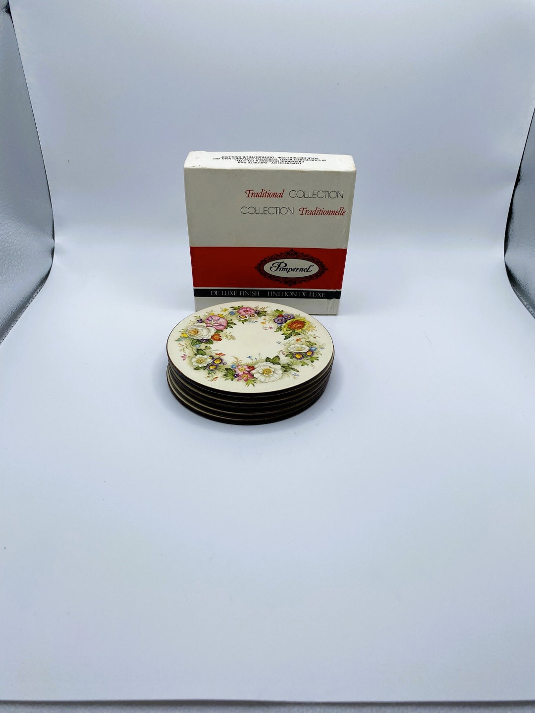 Vintage Pimpernel Traditional Collection Round Coasters Victorian Florals in Original Box Etsy