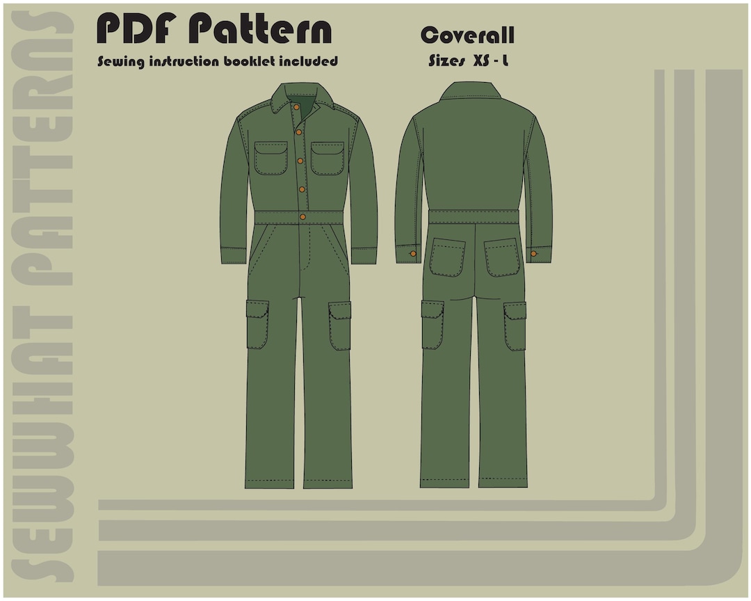 Coverall - PDF Sewing Pattern - Unisex Sizes XS-L - Etsy