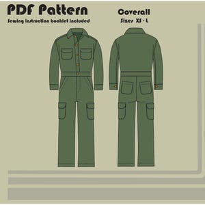 Coverall - PDF Sewing Pattern - Unisex Sizes XS-L