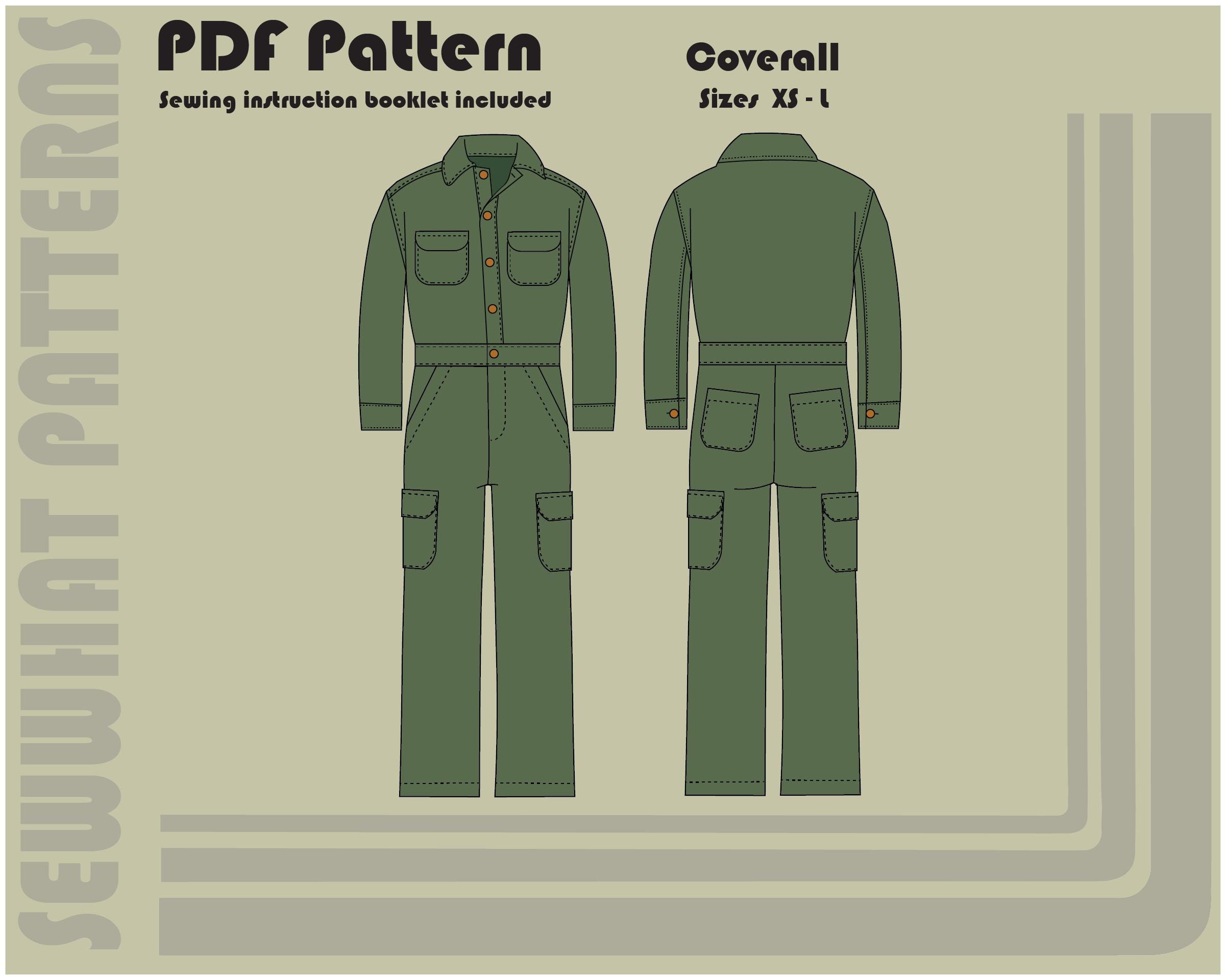 Coverall - PDF Sewing Pattern - Unisex Sizes XS-L - Etsy Coverall - PDF Sewing Pattern - Unisex Sizes XS-L - Etsy