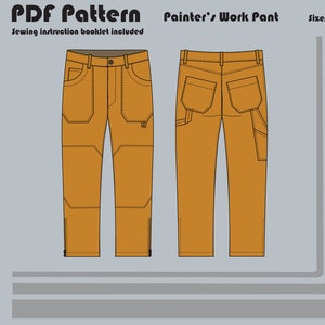 Painter's Work Pant - PDF Sewing Pattern - Sizes 30 - 40