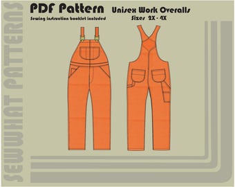 Work Overalls - PDF Sewing Pattern - Unisex Sizes 2X-4X