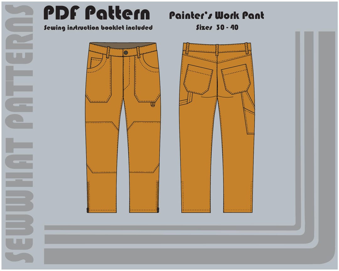 Painter's Work Pant - PDF Sewing Pattern - Sizes 30 - 40