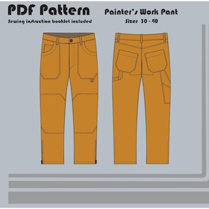 Painter's Work Pant - PDF Sewing Pattern - Sizes 30 - 40