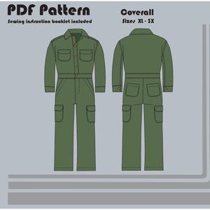 Coverall - PDF Sewing Pattern - Unisex Sizes XL-3X
