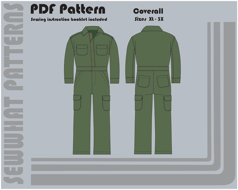 Cover All Checklist.pdf Coverall - PDF Sewing Pattern - Unisex Sizes XL-3X - Etsy