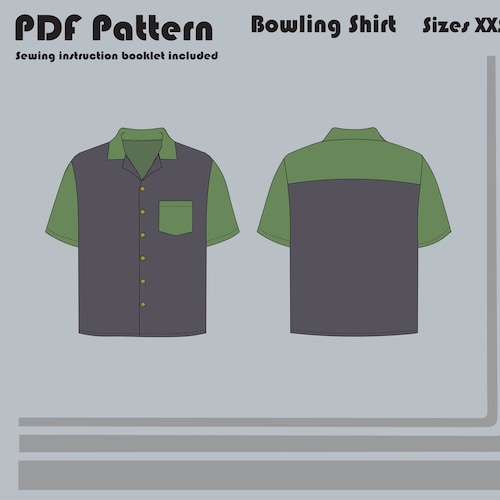 Bowling Shirt PDF Sewing Pattern Unisex Sizes XXSXXL Etsy