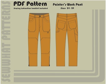 Painter's Work Pant - PDF Sewing Pattern - Sizes 24 - 29