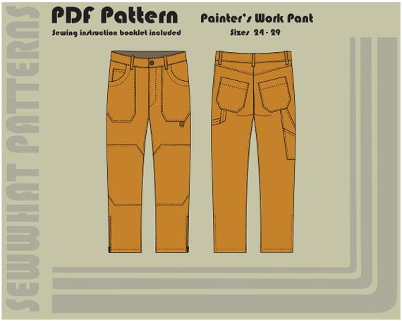 Painter's Work Pant - PDF Sewing Pattern - Sizes 24 - 29 - Etsy Painter's Work Pant - PDF Sewing Pattern - Sizes 24 - 29 - Etsy