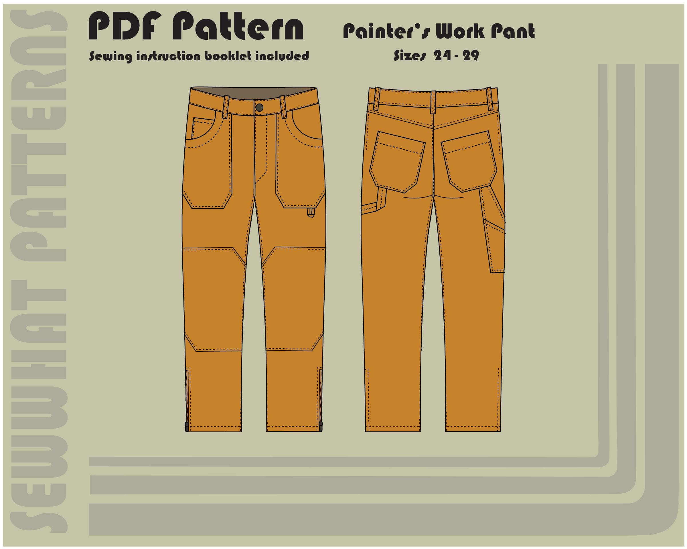 パターン一覧　ボトムス ペインターズワークパンツ - PDF縫製パターン - サイズ 24 - 29 - Etsy