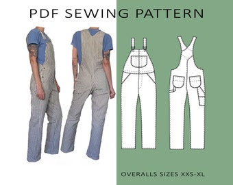 Work Overalls - PDF Sewing Pattern - Unisex Sizes XXS-XL