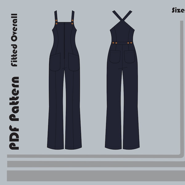 Fitted Overall - PDF Sewing Pattern - Women's Sizes S-XL