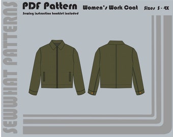 Women's Work Coat - PDF Sewing Pattern - Sizes S-4X