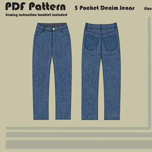 Mens Jeans Pattern Etsy