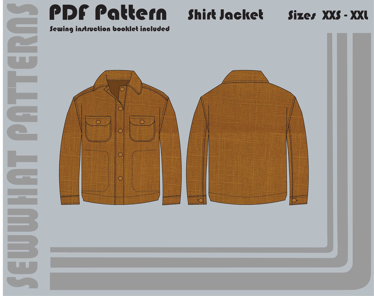 Shirt Jacket PDF Sewing Pattern Men's Sizes XXS-2XL - Etsy