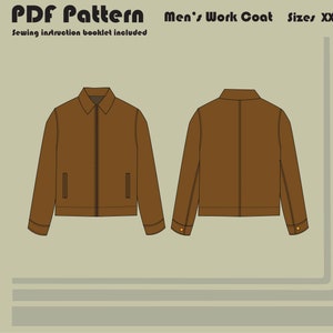 Manteau de travail pour homme - Patron de couture PDF - Tailles XXS-2XL