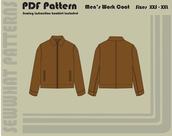 Men's Work Coat - PDF Sewing Pattern - Sizes XXS-2XL