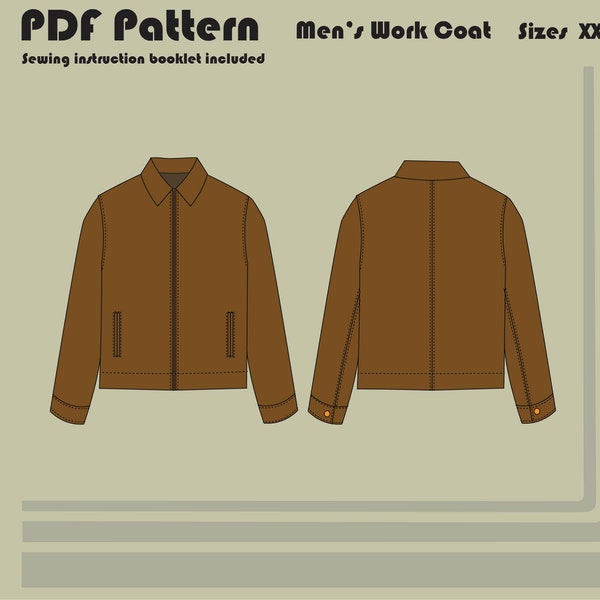 Men's Work Coat - PDF Sewing Pattern - Sizes XXS-2XL