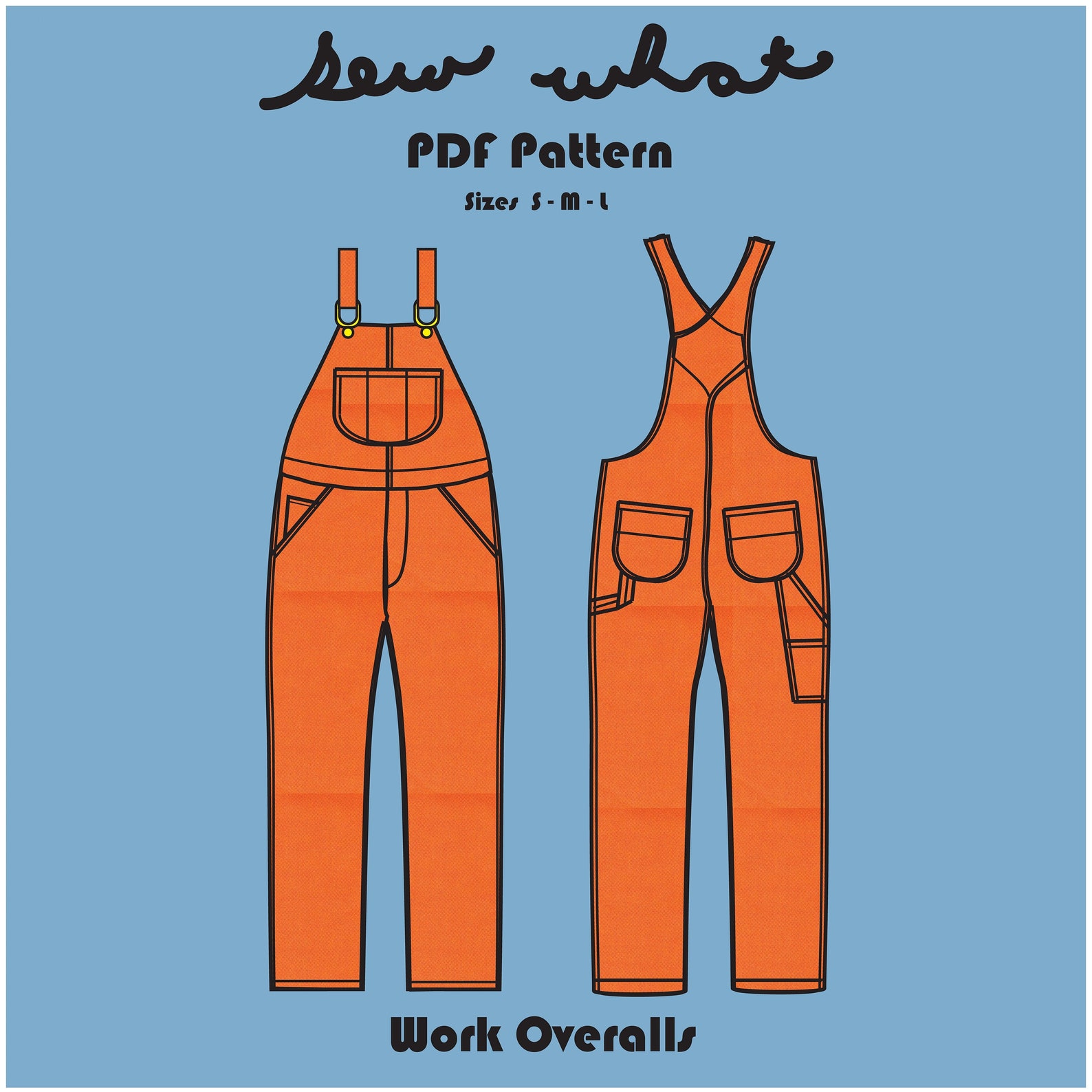 PDF Pattern Work Overalls SML Etsy