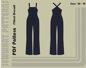 Fitted Overall - PDF Sewing Pattern - Women's Sizes 2X-4X