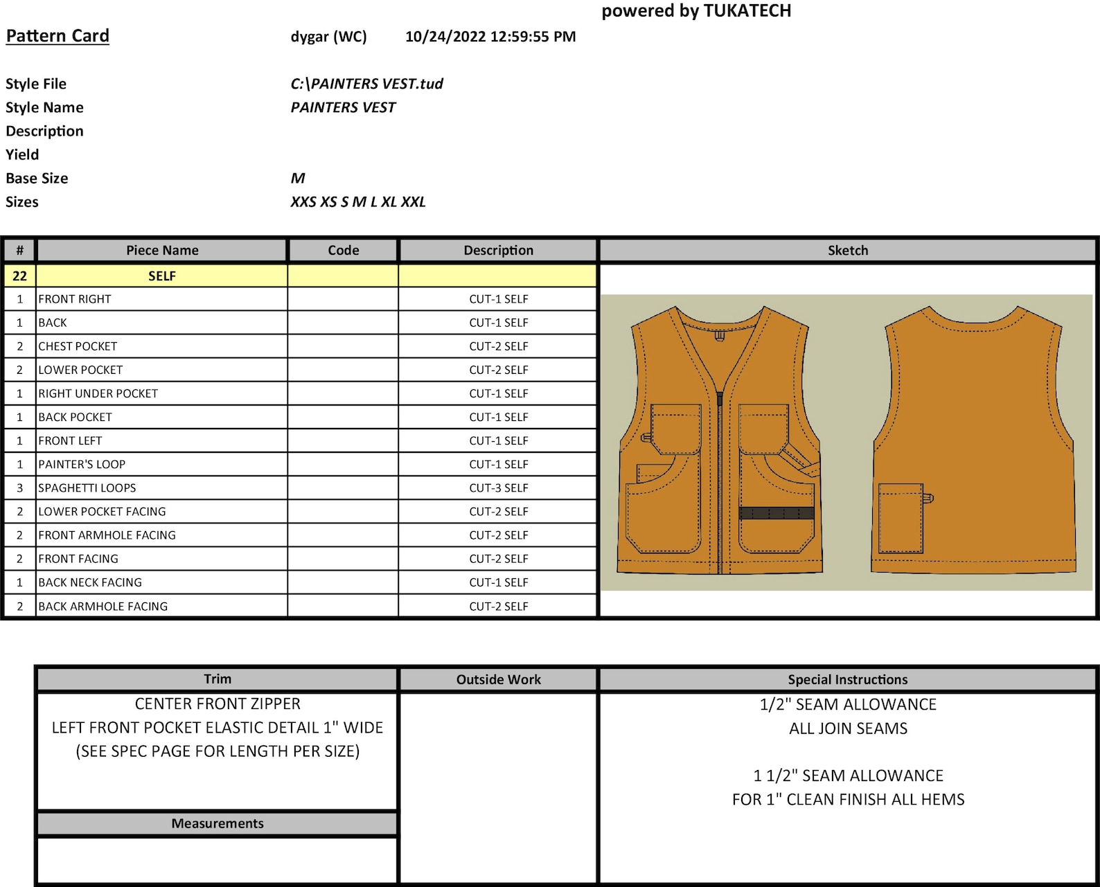 Painter's Vest PDF Sewing Pattern Unisex Sizes XXSXXL Etsy