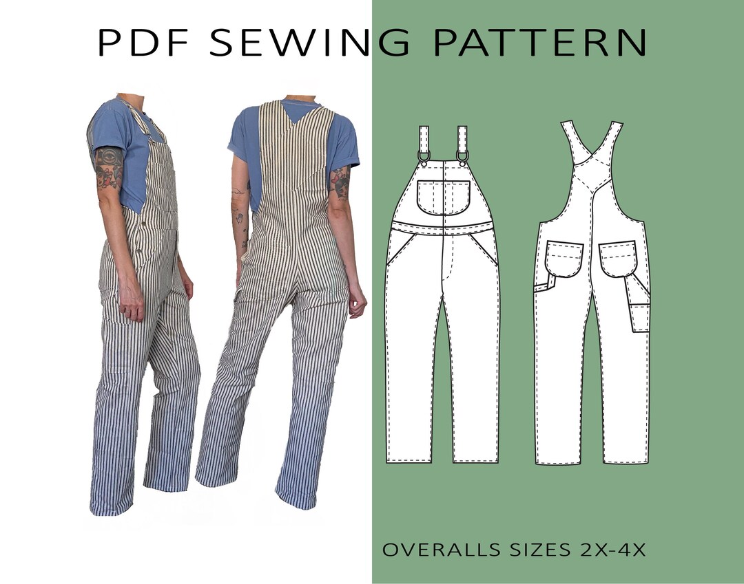 Work Overalls PDF Sewing Pattern Unisex Sizes 2X4X Etsy