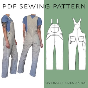 Work Overalls - PDF Sewing Pattern - Unisex Sizes 2X-4X